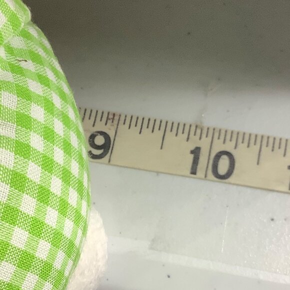 Somebunnys 1st Easter Plush Bunny Hallmark White Green Checkered Outfit 9” - Picture 7 of 7